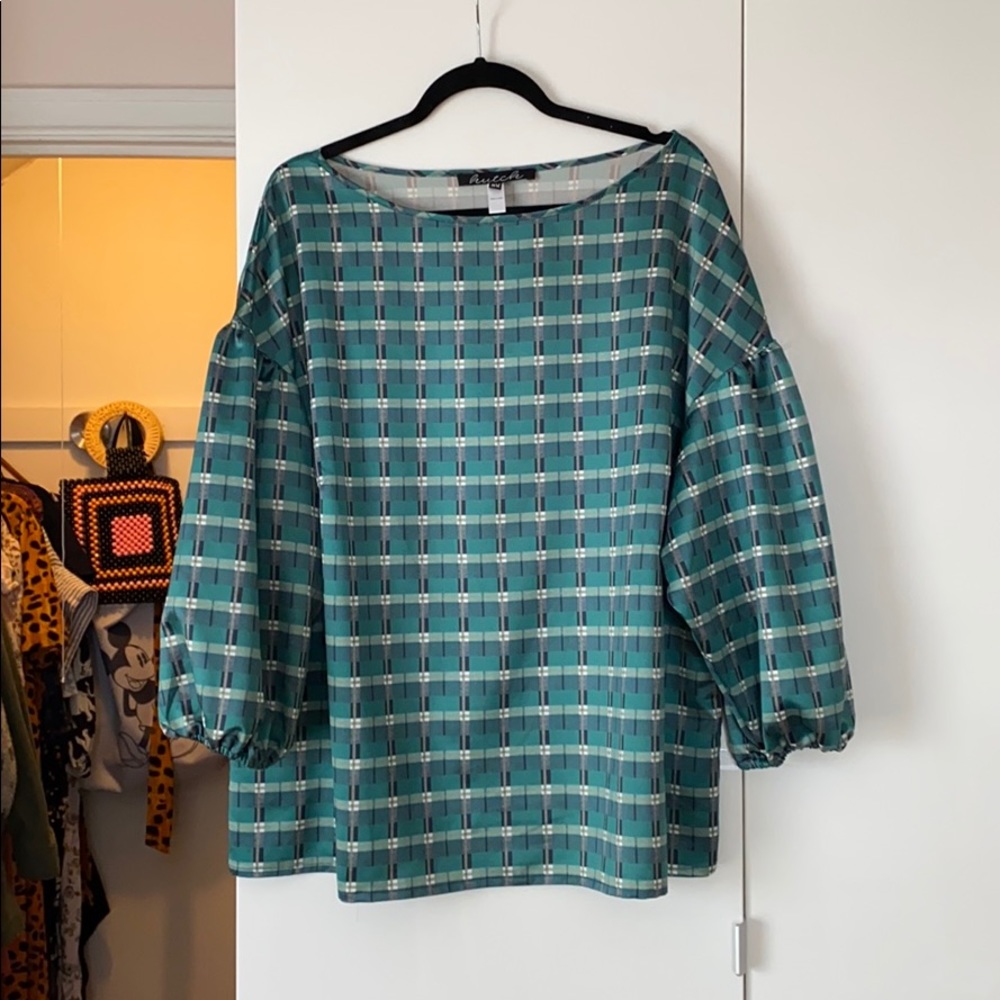 ModCloth 60s Inspired Plaid Blouse 2X